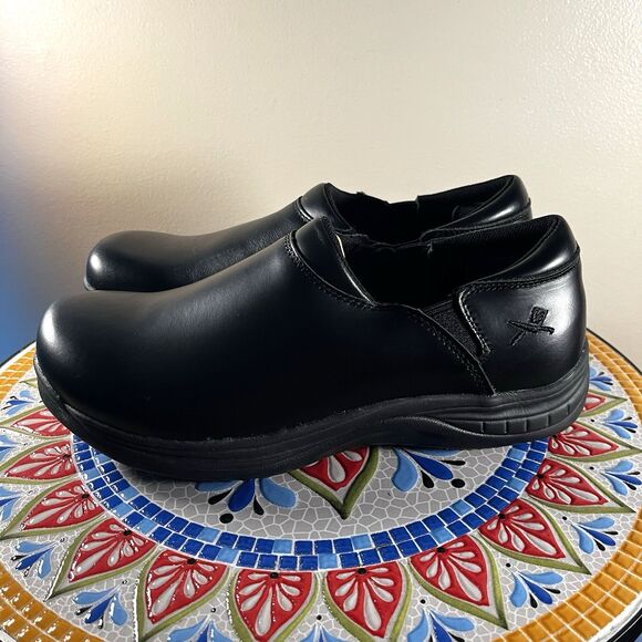 Mozo Forza Shoes for Crews Mens Sz 8.5 Black Leather Non-Slip Restaurant Shoes main image 5
